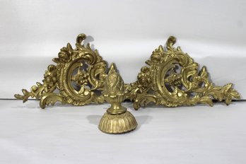 Antique Gilded Bronze Rococo-Style Decorative Hardware Elements
