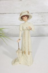 Lenox Afternoon At Ascot Lady Of Fashion Figurine  24KT Gold Accents  Missing Fan