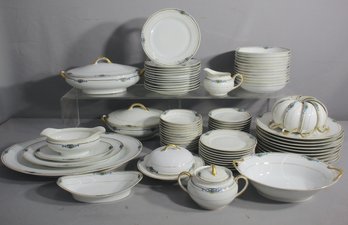 Antique Noritake Hand Painted Flowers 1918 Pattern Glenora Dinner Set -77pcs
