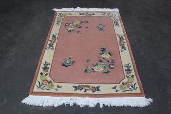 Vintage Chinese Floral Accent Rug - 46'x47.5'