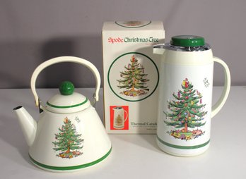 Spode Christmas Tree Teapot And Thermal Carafe Set
