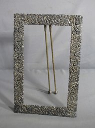 Ornate Vintage Silver-Tone Metal Easel Picture Frame'