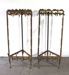 #1 Pair Of 54' Tall  Bronze. Stands ( No Shelfs )