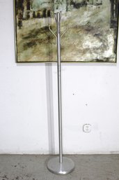 Modern Brushed Aluminum Standing Coat Rack  72'H