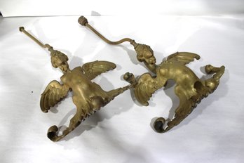 Antique Brass Mythological Winged Female Figure