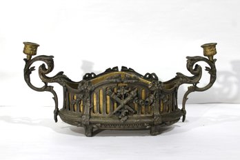 Ornate Brass Candle Holder Centerpiece