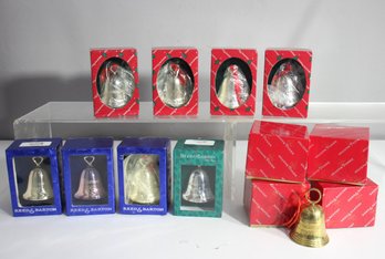 Group Lot Of Reed & Barton Collectible Silver-Plated Christmas Bell Ornaments