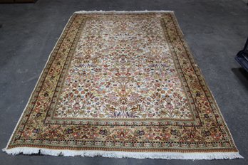 Intricate Handwoven Area Rug - 116.5' X 76.5' - Floral And Traditional Motif