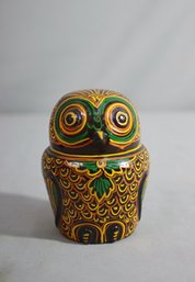 MYANMAR BURMA LACQUER OWL BOX