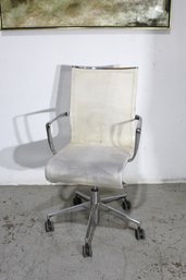 Mid-Century Modern Aluminum Office Chair On Casters  Needs Cleaning