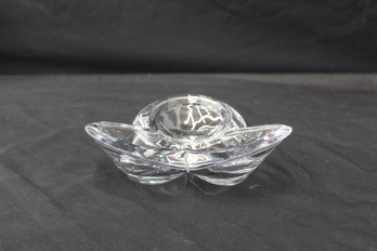 Vintage Crystal Tri-Petal Dish - Signed Design Escape
