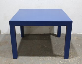 Modern Blue Lacquer Square Table  30'H X 42'W X 42.5'D