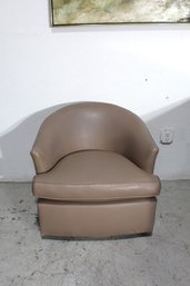 Modern Taupe Barrel Back Lounge Chair  28.5'H X 30.5'W X 23'D