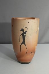 Handcrafted Southwest-Style Ceramic Vase - Abstract Design