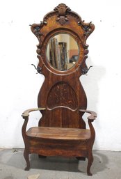 Victorian Grandeur-Hall Tree With Storage Seat