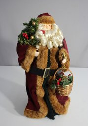 16' Burgundy Santa Claus Christmas Tree Topper - Classic Holiday Design