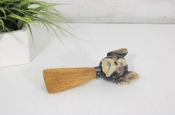 Vintage Boston Terrier Figural Brush  Dog Head Handle  7'
