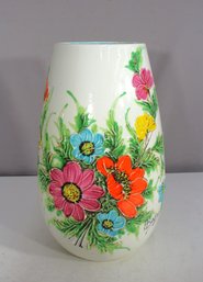 Vintage Bitossi Bagni Italian Pottery Vase  Hand-Painted Floral Design