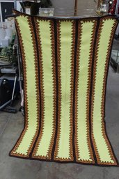 Handcrafted Yellow And Brown Striped Crochet Blanket -77.5'x 48'