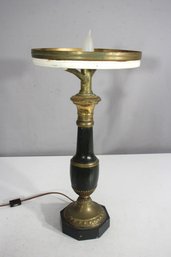 Antique French Empire Bouillotte Lamp  Green & Gold  Missing Top Globe