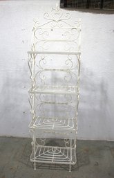 Vintage White Wrought Iron Etagere / Bakers Rack