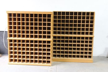 Pair Of Wooden Display Shelves With Multiple Compartments, 50' H X 41' W