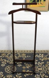 Vintage Mahogany Gentlemans Valet Stand With Hanger And Tray