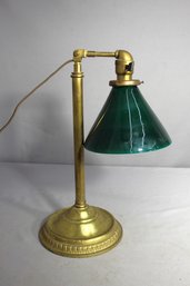Antique Green Bankers Lamp