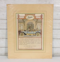 1912 Peerless Motor Car Co. Automobile Ad Print  Hotel St. Regis Scene  Framed 19' X 16'
