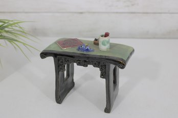 Vintage Asian Style Scholars Desk Figurine  Calligraphy Table Sculpture  4.5'