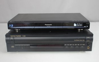 Panasonic Blu-ray Player & Harman Kardon FL 8450 5-Disc CD Changer  Lot Of 2- Untested