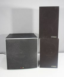 Polk Audio Powered Subwoofer & Mission Electronics MK II Speakers  Home Audio Set