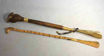 Owl And Horse Head Shoe Horns