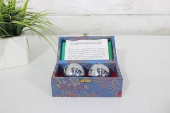 Chinese Exercise Balls In Decorative Box  Baoding Stress Meditation Balls