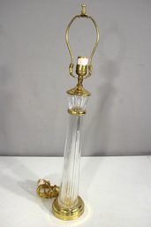 Waterford Crystal & Brass Table Lamp  Elegant 27H Vintage Lighting