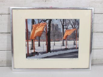Signed The Gates  Central Park Print  Christo Installation NYC 2005  Framed 11.5' X 14.5'
