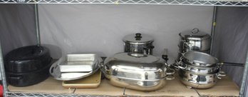 Large Assorted Cookware & Bakeware Lot  Stainless Steel, Roasters, Pans & More