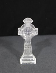 Galway Irish Crystal Celtic Cross  Cut Glass Religious Figure  5.5' Tall