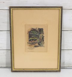 Wiley Churchill Signed Print  Governor Calebs Cottage, Cambridge  Framed 10.5' X 8'