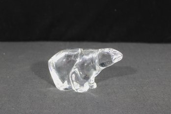 Royal Copenhagen Crystal Polar Bear Figurine  Denmark  3' Glass Animal