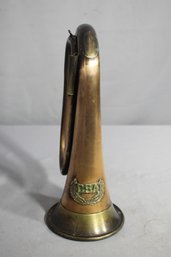 Antique Civil War Era Brass Bugle With CSA Emblem