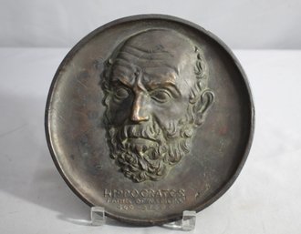 Vintage Wall Plaque Hippocrates Cast Bronze By Johnson & Johnson Advertising