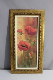 Framed Floral Artwork Featuring Vibrant Red Poppies Print