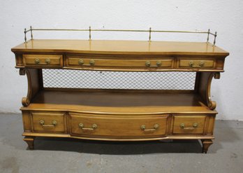 Classic Six-Drawer Sideboard With Brass Gallery Rail