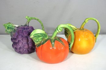 Set Of Three 8 Italian Ceramic Fruit & Vegetable Pitchers  Lord & Taylor
