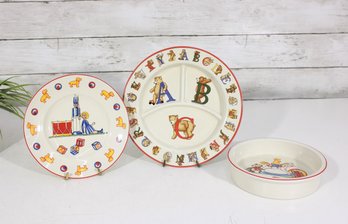 Tiffany & Co. Tiffany Toys Childrens Dish Set  Alphabet Bears Plates & Bowl (3 Pcs)