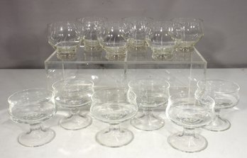 Group Lot Of 4 Clear Glass Stemware  Assorted Styles