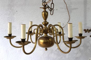 Vintage 6 Light Brass Chandelier