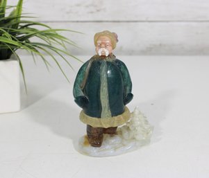 Vintage 1950s60s Hunter Figurine  Hand-Painted Ceramic Statuette  6'