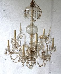 Vintage 9 Light French Crystal Chandelier